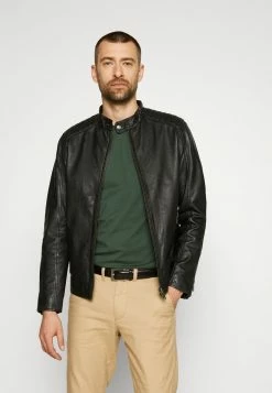 Remise ❤️ Selected Homme SLHICONIC RACER - Veste En Cuir - Black ⌛