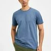 Meilleure vente 😍 Selected Homme SLHNORMAN SS O-NECK S NOOS - T-shirt Basique - Bering Sea 😉