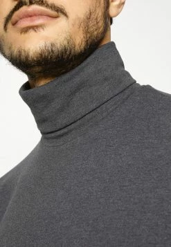 Sortie 🎉 Selected Homme SLHRORY ROLL NECK TEE - T-shirt à Manches Longues - Dark Grey Melange 🔥 -Selected Homme Soldes Boutique ab81b12ed29140ecad3736613547ce85