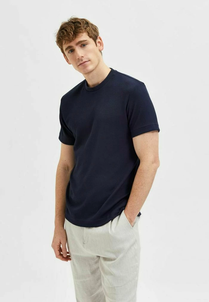 Acheter 🌟 Selected Homme T-shirt Basique - Sky Captain 👏 1 Acheter 🌟 Selected Homme T-shirt Basique - Sky Captain 👏