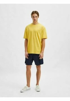 Remise 🌟 Selected Homme T-shirt Basique - Misted Yellow 🤩