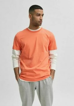 Offres 👏 Selected Homme SLHNORMAN O NECK TEE - T-shirt Basique - Coral Quartz 🛒