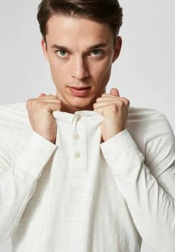 Sortie 🤩 Selected Homme T-shirt à Manches Longues - Bone White 😍 -Selected Homme Soldes Boutique b36c6c8c695247c89d4b5f22be4ed879