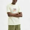 Grosses soldes ✔️ Selected Homme SLHRELAXDENTON - T-shirt Imprimé - Lemon Icing 🤩