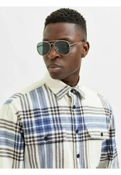 Remise 👍 Selected Homme Lunettes De Soleil - Gold Colour 🔥