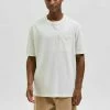 Grosses soldes ⭐ Selected Homme T-shirt Basique - Egret ✔️