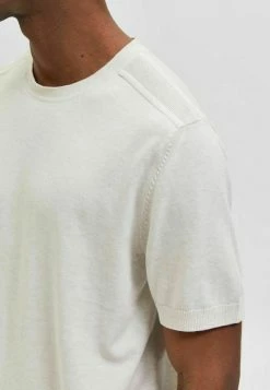 Tout neuf ⭐ Selected Homme T-shirt Basique - Off White 👍 -Selected Homme Soldes Boutique b95a814f748f4ca896bbc6e4a22974cc