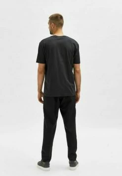 Promo 🔔 Selected Homme KURZE ÄRMEL - T-shirt Basique - Jet Black 👍 -Selected Homme Soldes Boutique bc8bf153b34149b882ef4674d930556b