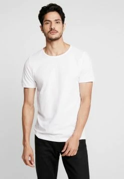 Sortie 😀 Selected Homme SLHMORGAN O NECK TEE - T-shirt Basique - Bright White ❤️