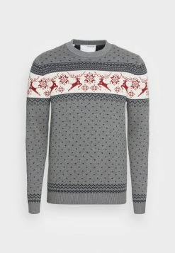Le moins cher ❤️ Selected Homme SLHNEWDEER CREW NECK - Pullover - Medium Grey Melange 🔔 -Selected Homme Soldes Boutique c007b3e744e44ec8a1f361046efcf60f
