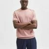 De gros 🤩 Selected Homme T-shirt Basique - Ash Rose 🔥