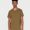 Acheter 🌟 Selected Homme SLHMORGAN O NECK TEE - T-shirt Basique - Dark Olive 👍