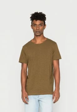 Acheter 🌟 Selected Homme SLHMORGAN O NECK TEE - T-shirt Basique - Dark Olive 👍