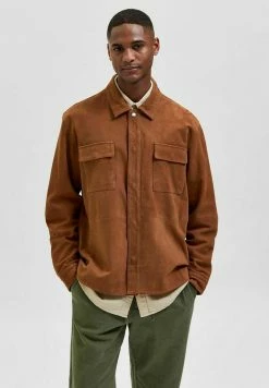 Le moins cher 😀 Selected Homme SHACKET - Veste En Cuir - Friar Brown 🌟