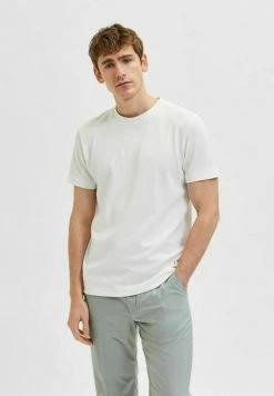 Acheter 👍 Selected Homme T-shirt Basique - Cloud Dancer 🎁