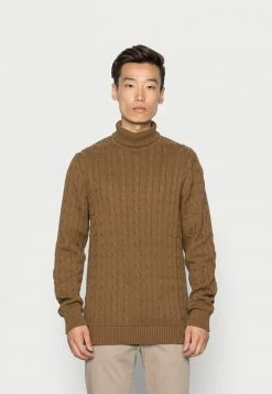 Remise 🎉 Selected Homme SLHRYAN STRUCTURE ROLL NECK - Pullover - Coffee Liqueúr 🧨