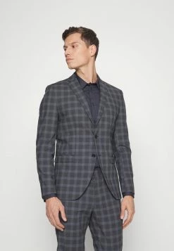 Vente flash 😀 Selected Homme SLHMYLOLOGAN CHECK SUIT - Costume - Dark Grey/blue 💯 -Selected Homme Soldes Boutique d0f235155441473e80ad94509e07a2c0