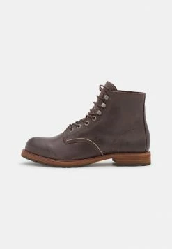 Grosses soldes 😉 Selected Homme SLHROMAN BOOT - Bottines à Lacets - Chocolate Brown 😀