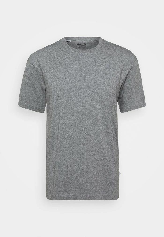 Promo 👍 Selected Homme SLHLOOSEGILMAN O NECK TEE - T-shirt Basique - Medium Grey Melange 🛒 5 Promo 👍 Selected Homme SLHLOOSEGILMAN O NECK TEE - T-shirt Basique - Medium Grey Melange 🛒 – Image 5