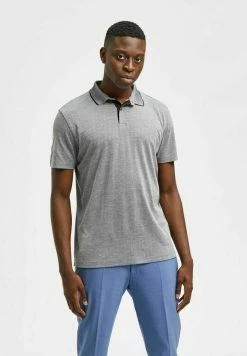 Promo 🔥 Selected Homme KURZÄRME - Polo - Medium Grey Melange ✨