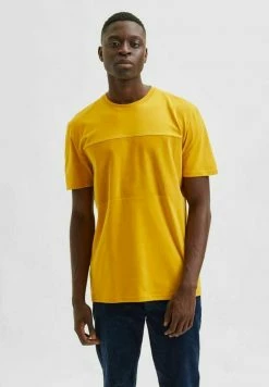 Top 10 👏 Selected Homme RUNDHALS - T-shirt Basique - Honey 🎉