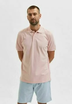 Sortie ✨ Selected Homme REGULAR FIT - Polo - Silver Pink ❤️