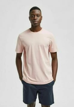 Promo 🎉 Selected Homme SLHNORMAN SS O-NECK S NOOS - T-shirt Basique - Silver Pink 🎁