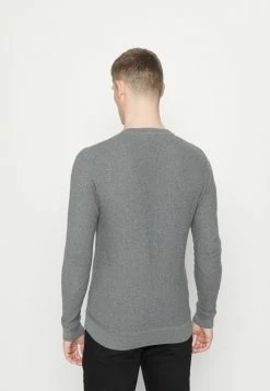 Meilleur prix 😉 Selected Homme SLHMACK CREW NECK CAMP - Pullover - Dark Grey Melange 👏 -Selected Homme Soldes Boutique e17b0c52394842bcac4842176f5c214b