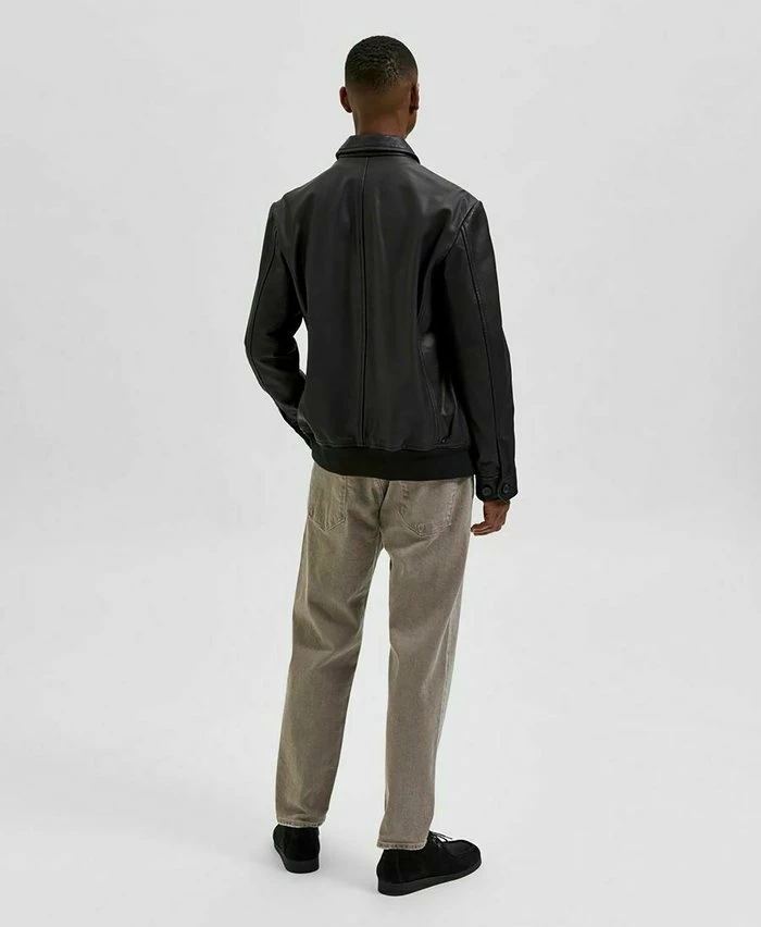 Le moins cher ✔️ Selected Homme FARBIGE - Veste En Cuir - Black ✔️ 3 Le moins cher ✔️ Selected Homme FARBIGE - Veste En Cuir - Black ✔️ – Image 3