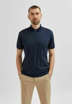 Meilleure vente 🌟 Selected Homme SLHFAVE ZIP - Polo - Sky Captain 🤩