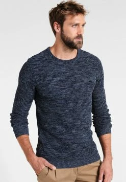 Sortie đ Selected Homme SHXNEWVINCEBUBBLE CREW NECK - Pullover - Dark Sapphire/twisted Blue Mirag đ