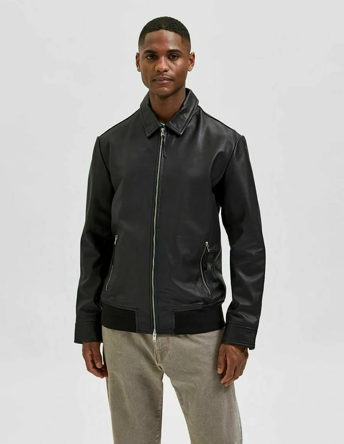 Le moins cher ✔️ Selected Homme FARBIGE - Veste En Cuir - Black ✔️ 1 Le moins cher ✔️ Selected Homme FARBIGE - Veste En Cuir - Black ✔️
