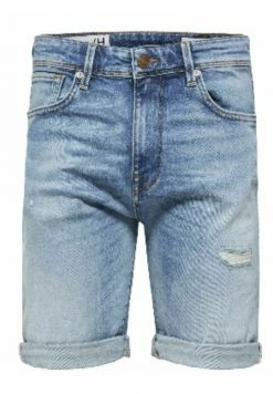 Promo 🔔 Selected Homme Short En Jean - Light Blue Denim 👏