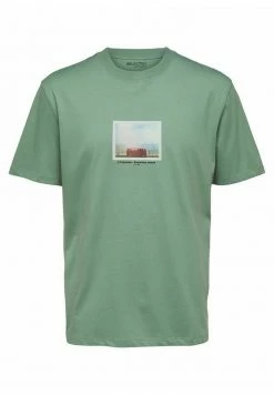 Sortie 🔔 Selected Homme SLHRELAXDENTON - T-shirt Imprimé - Granite Green 😍 -Selected Homme Soldes Boutique f148df34b08f45f486142e7562e6ec8f
