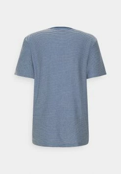 Meilleure affaire 👍 Selected Homme SLHRELAXTRISTAN STRIPE O NECK - T-shirt Imprimé - Federal Blue/egret 🎉 -Selected Homme Soldes Boutique f23cc664316f48fd922d286a7be83902