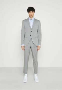 De gros ❤️ Selected Homme SLHSLIM MYLOLOGAN CROP SUIT - Costume - Light Grey Melange 🎁
