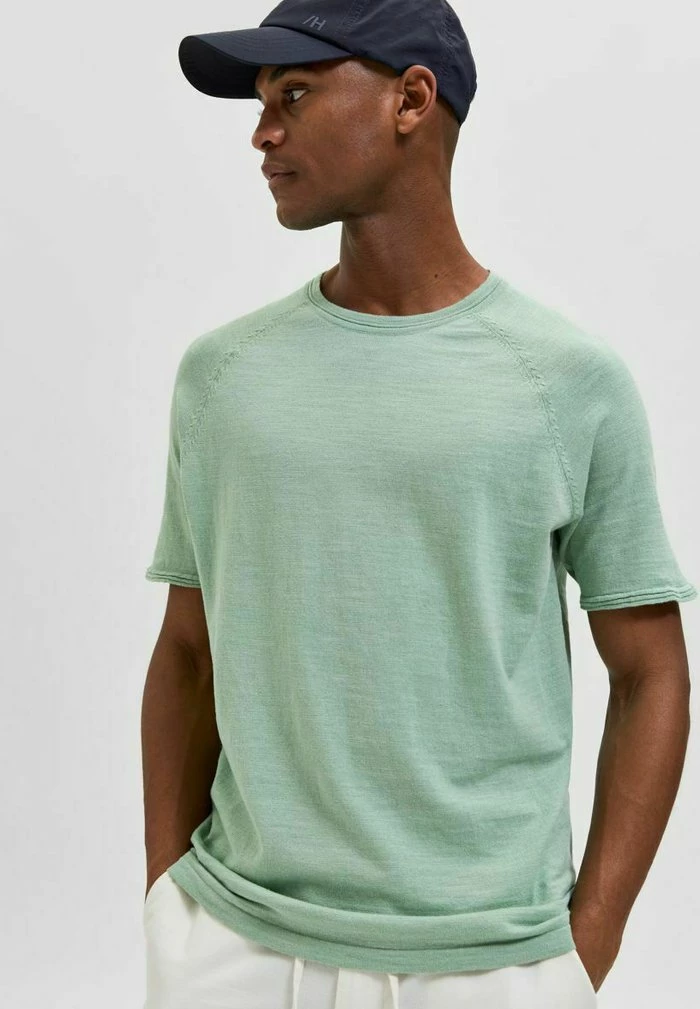 Vente flash 🔔 Selected Homme T-shirt Basique - Granite Green 🎁 4 Vente flash 🔔 Selected Homme T-shirt Basique - Granite Green 🎁 – Image 4