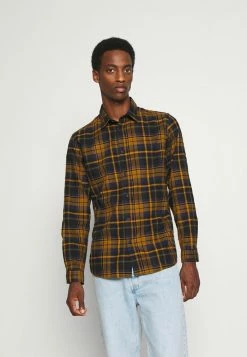 De gros ⭐ Selected Homme SLHSLIMTRENT 👕 SHIRT CHECK - Chemise - Camel 👍