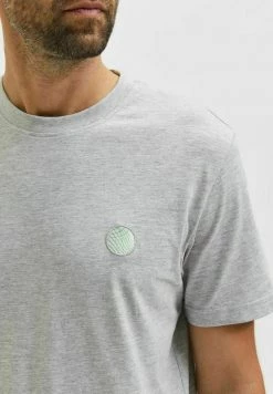 Nouveau 👍 Selected Homme BESTICKTER - T-shirt Basique - Grey Melange 🌟 -Selected Homme Soldes Boutique f99444275b674803a5dfc7b0277125b6