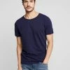 Nouveau 💯 Selected Homme SLHMORGAN O NECK TEE - T-shirt Basique - Maritime Blue 🛒