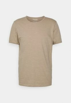 Sortie ✔️ Selected Homme SLHMORGAN STRIPE O NECK TEE - T-shirt Basique - Chinchilla/egret 🌟 -Selected Homme Soldes Boutique faded9fb46d44059a4f94a2a8e630eac