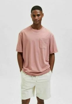 Bon marché ✔️ Selected Homme T-shirt Basique - Ash Rose 👏