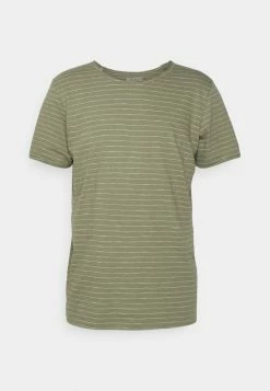 Vente flash 🛒 Selected Homme SLHMORGAN STRIPE O NECK TEE - T-shirt Basique - Deep Lichen Green/egret 🌟 -Selected Homme Soldes Boutique ffce9f4cfdc04906b4ba55970fdffd1a